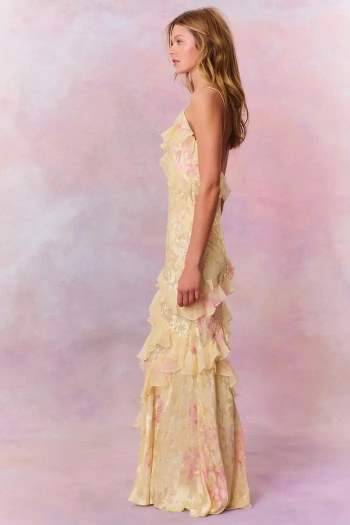 MAX for ME Robe longue Maya avec volants asymétriques