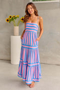 Robe maxi à niveaux rayés MAX FOR ME