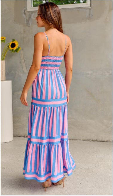 Robe maxi à niveaux rayés MAX FOR ME