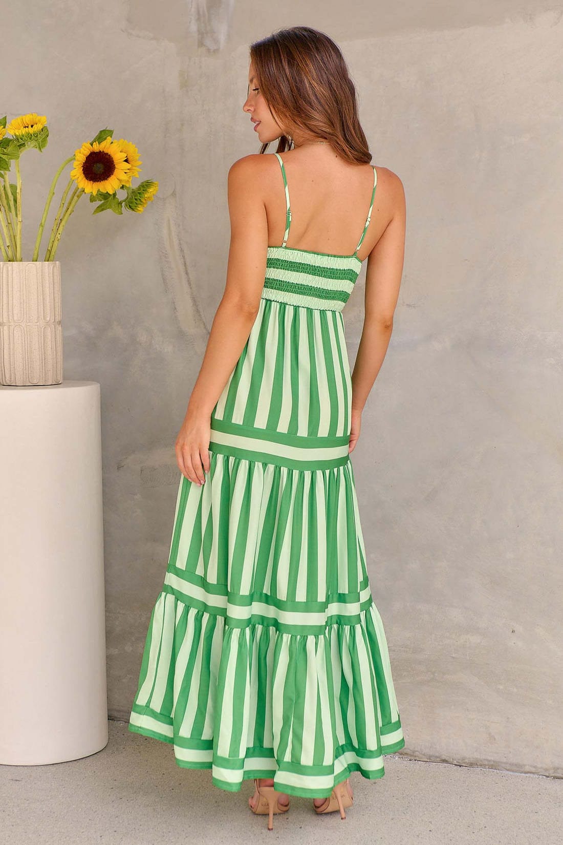 Robe maxi à niveaux rayés MAX FOR ME