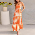 Robe maxi à niveaux rayés Orange / S MAX FOR ME