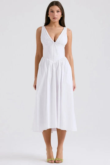 MAX for ME Robe midi Clara avec corsage et dos ouvert