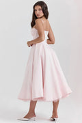 MAX for ME Robe midi Clara en satin duchesse avec corsage et jupe en tulle