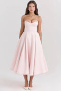MAX for ME Robe midi Clara en satin duchesse avec corsage et jupe en tulle