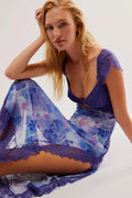 MAX for ME Robe midi Élise fluide avec découpes et volants