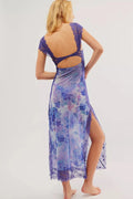MAX for ME Robe midi Élise fluide avec découpes et volants