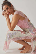 MAX for ME Robe midi Élise fluide avec découpes et volants