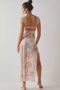 MAX for ME Robe midi Élise fluide avec découpes et volants