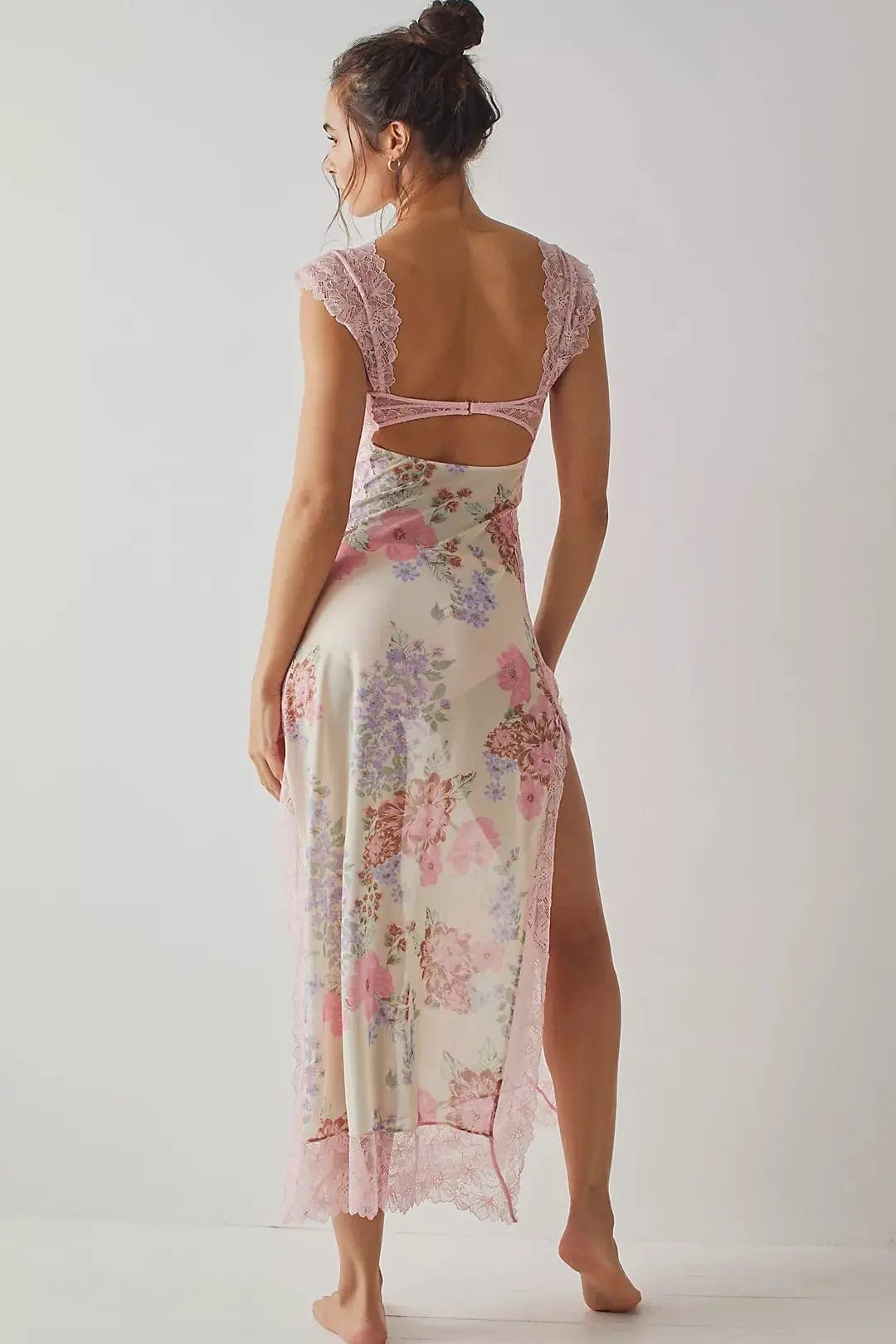 MAX for ME Robe midi Élise fluide avec découpes et volants