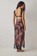 MAX for ME Robe midi Élise fluide avec découpes et volants