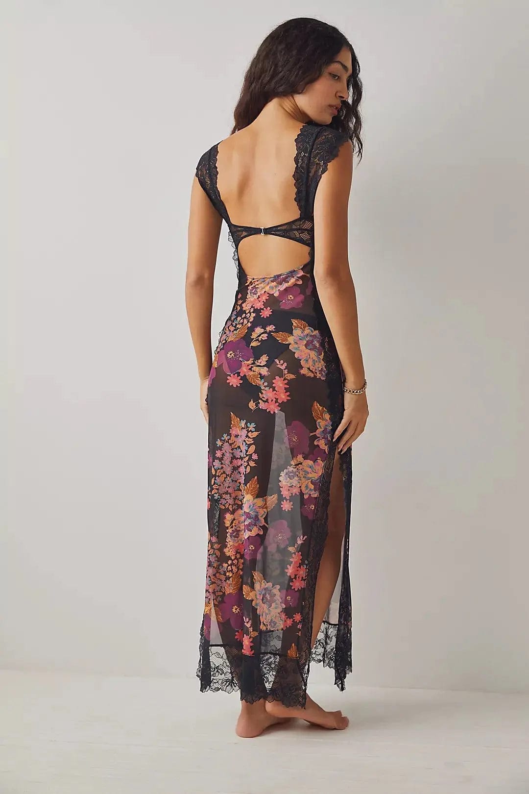 MAX for ME Robe midi Élise fluide avec découpes et volants