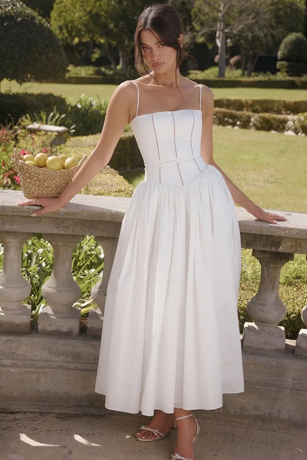 MAX for ME Robe midi Élodie avec bretelles ajustables et jupe fluide