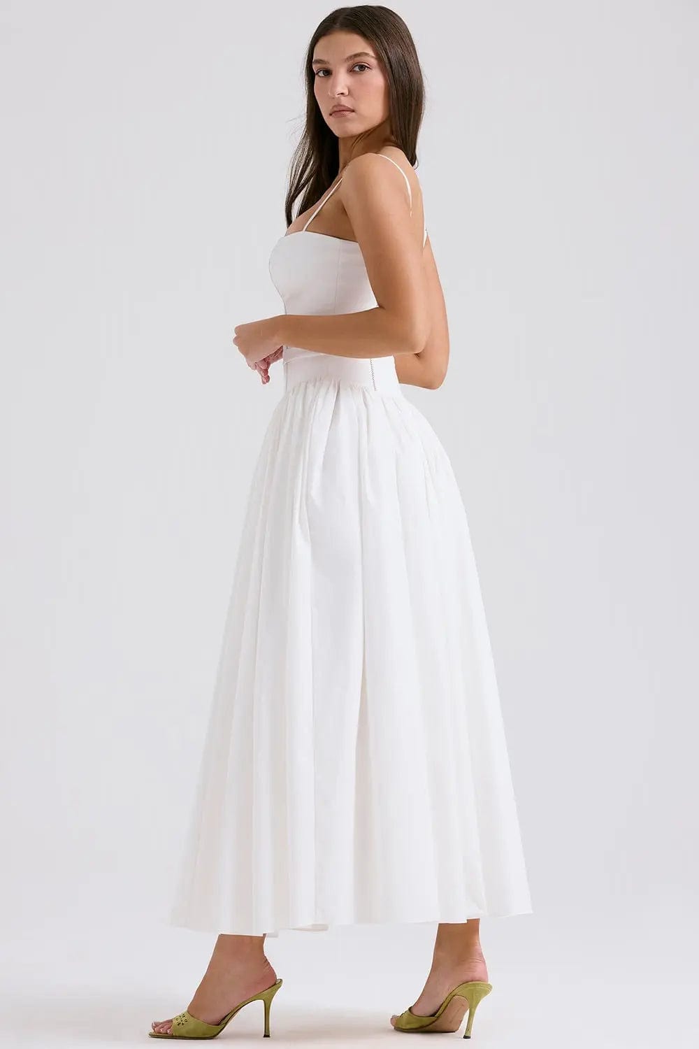 MAX for ME Robe midi Élodie avec bretelles ajustables et jupe fluide