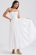 MAX for ME Robe midi Élodie avec bretelles ajustables et jupe fluide