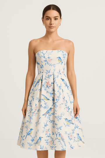 Robe Midi Évasée Birdie sans Bretelles Violet Flash / S MAX for ME
