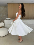 Robe Midi Tube d’Été – Coupe Bustier Évasée et Élégance Saisonnière MAX FOR ME