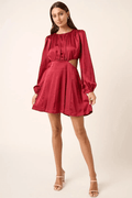 Robe Mini de Découpe en Satin Rouge – Elegance Assumée et Finitions Luxueuses Rouge / S MAX FOR ME