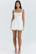 MAX for ME Robe Mini Romantique avec Corsage et Dentelle