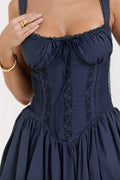 MAX for ME Robe Mini Romantique avec Corsage et Dentelle