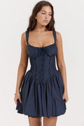 MAX for ME Robe Mini Romantique avec Corsage et Dentelle