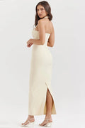 MAX for ME robes Robe longue Stella en crêpe stretch avec dos ouvert et corset