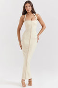 MAX for ME robes Robe longue Stella en crêpe stretch avec dos ouvert et corset