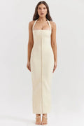 MAX for ME robes Robe longue Stella en crêpe stretch avec dos ouvert et corset