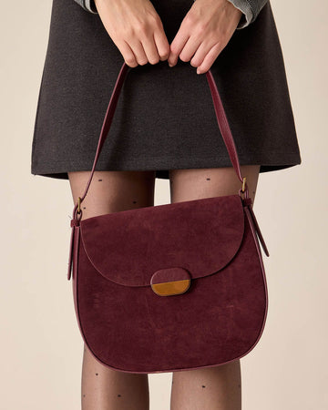 Sac à bandoulière en daim rouge Rouge Nuit MAX FOR ME