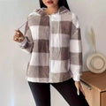 Veste bomber femme carreaux fourrure capuche style urbain MAX FOR ME MAX FOR ME