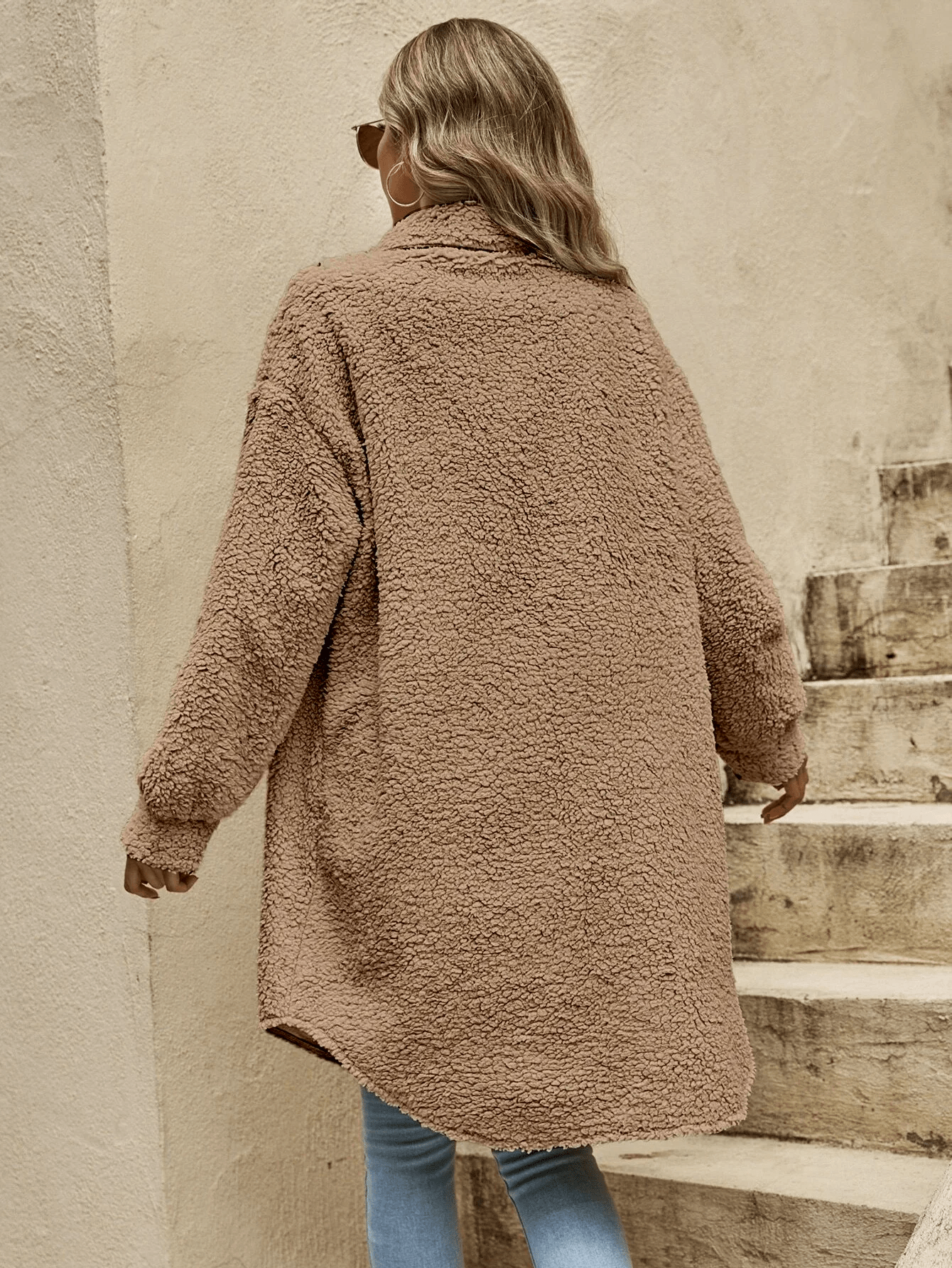 Veste-chemise longue effet mouton - chaleur et style cocooning - MAX FOR ME MAX FOR ME