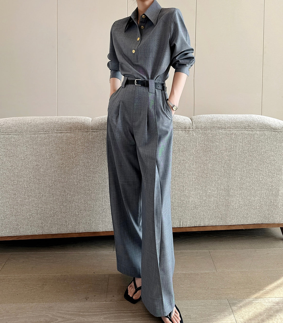 Ensemble chemise et pantalon tailleur élégance affirmée - MAX FOR ME