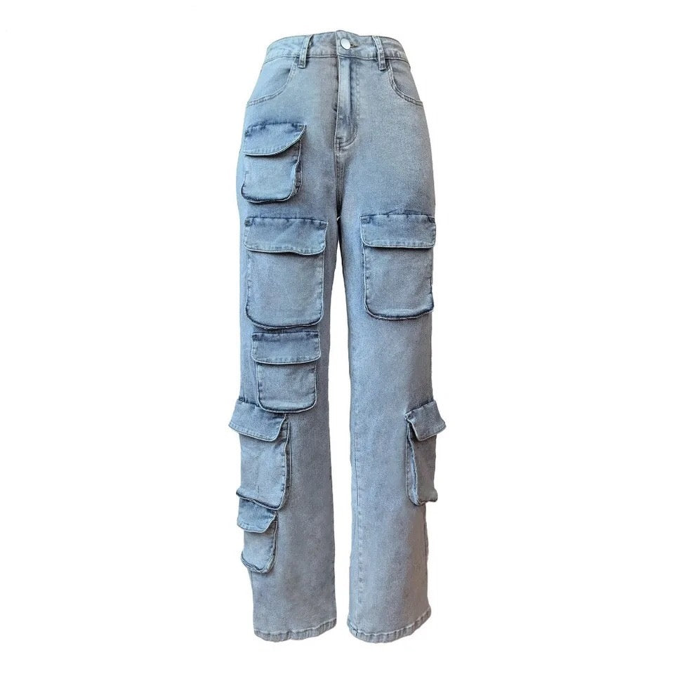 Women's cargo jean pants