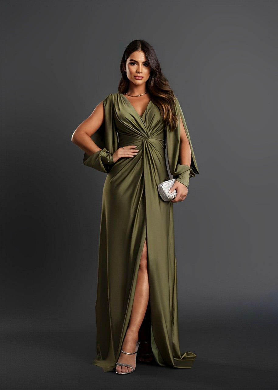 Variant image for Robe Femme A-Line Bleu Taille M Satin Élégante-19