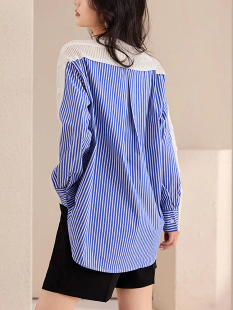 Striped Shirt Sweater - Autumn Winter Spring