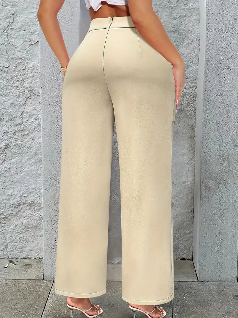 Pantalon-jupe taille haute - Coupe large et drapée.