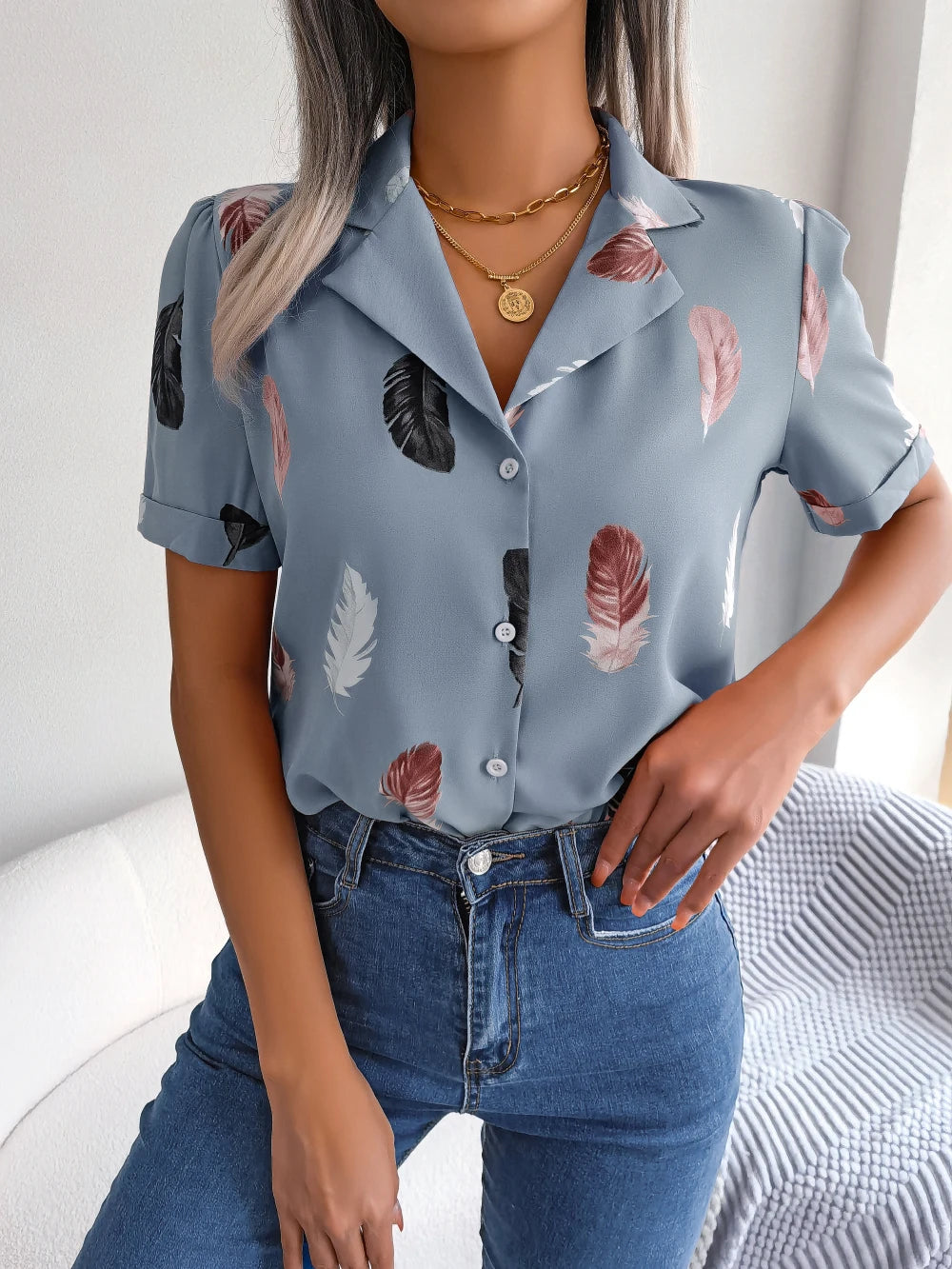 Feather Printed Shirt