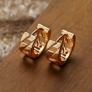 Golden horseshoe earrings – Trendy rhinestone jewelry for women