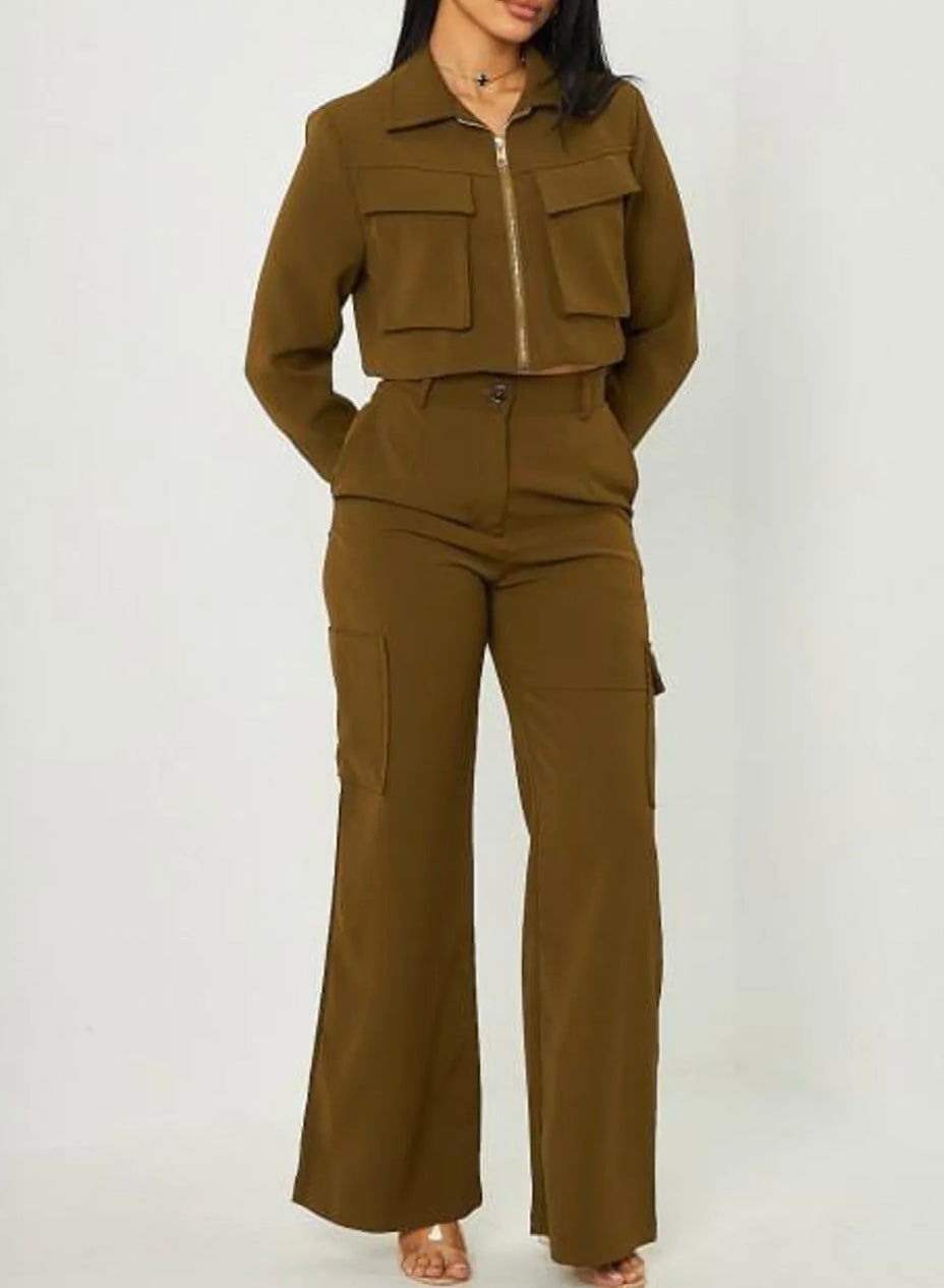 Cargo set - 2 pieces - Trousers and short jacket