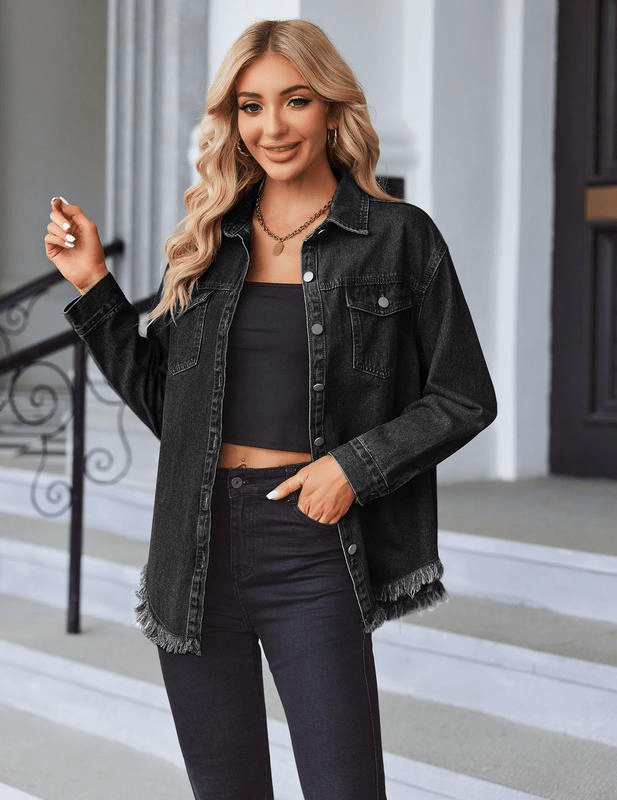 Veste denim Lara Oversize effet délavé 