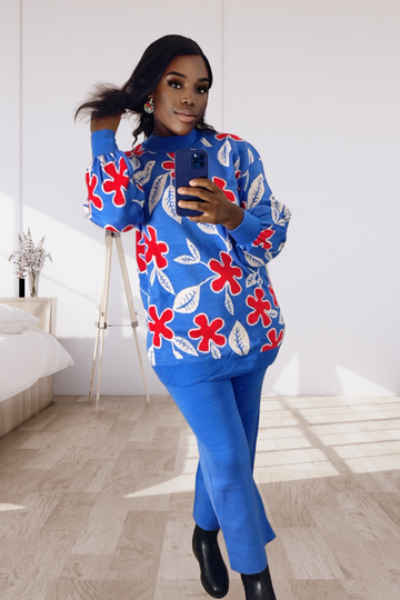 Ensemble 2 pièces Carla - Pull et pantalon  Couleur Bleue