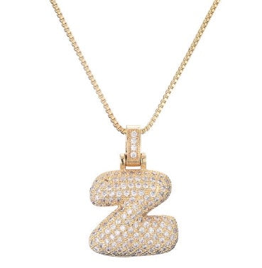Personalized golden letter necklace – sparkling pavé zirconia