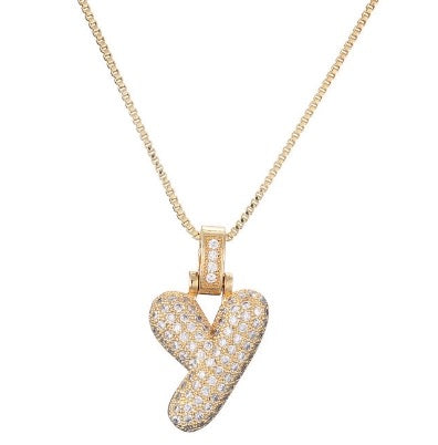 Collier initiale pavé de zircons - une touche d'éclat personnel - MAX FOR ME