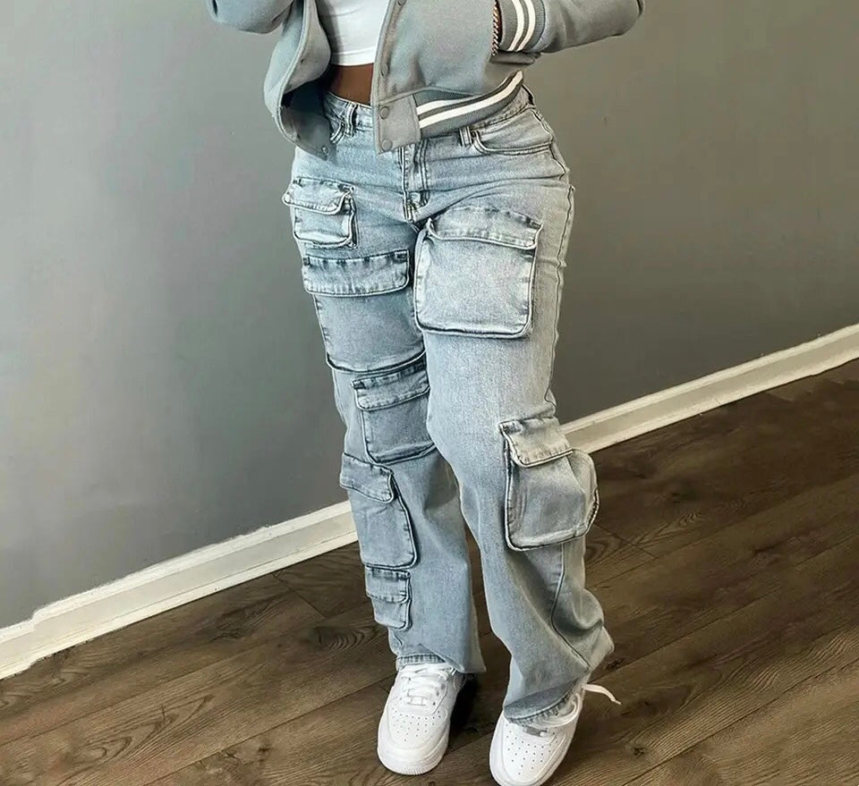 Women's cargo jean pants