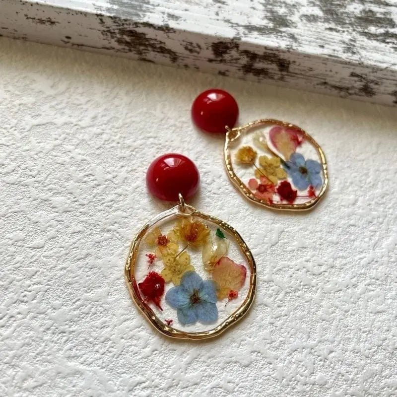 Boucles d’Oreilles Fleurs Pressées – Garden Party Poétique et Florale MAX FOR ME