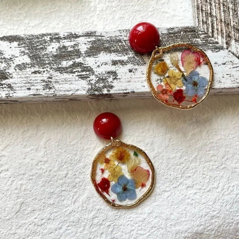 Boucles d’Oreilles Fleurs Pressées – Garden Party Poétique et Florale MAX FOR ME
