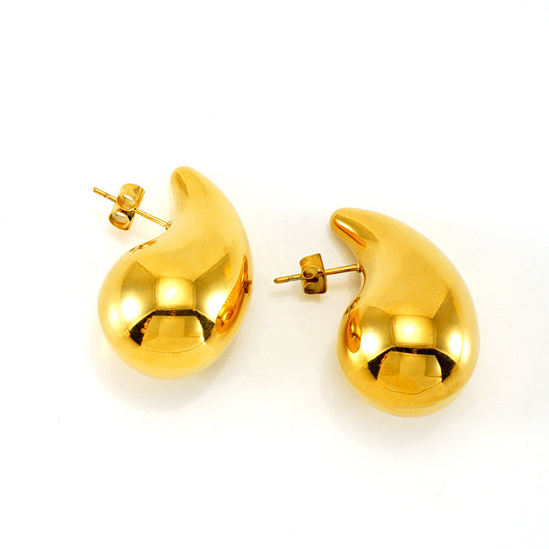 Reflets lumière boucles d'oreilles goutte métal sculpté Max for Me éclat