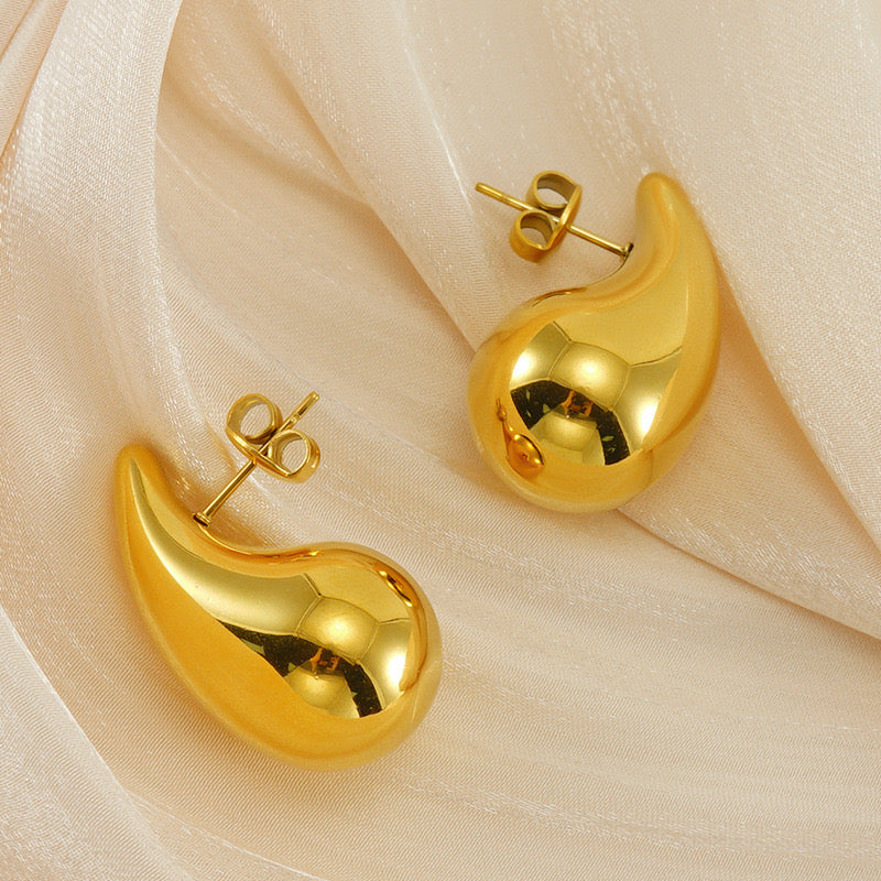 Boucles d'oreilles goutte plaqué or 18K brillant Max for Me finition dorée premium