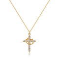 Éclat reflets lumière collier croix strassée Max for Me brillance cristalline or