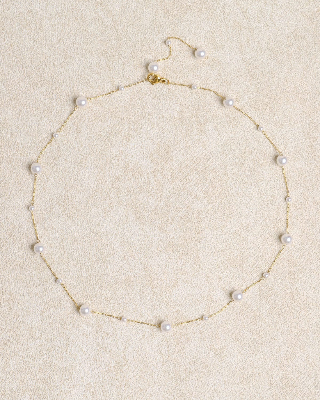 Collier en alliage de perle blanc 