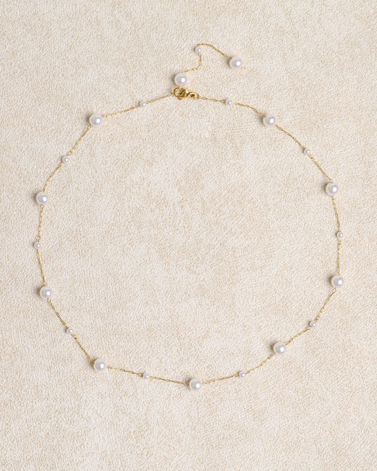 Collier en alliage de perle blanc 
